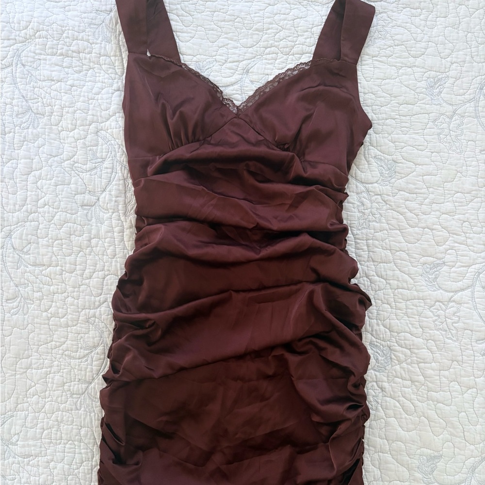 Blue Blush Burgundy Halter Dress